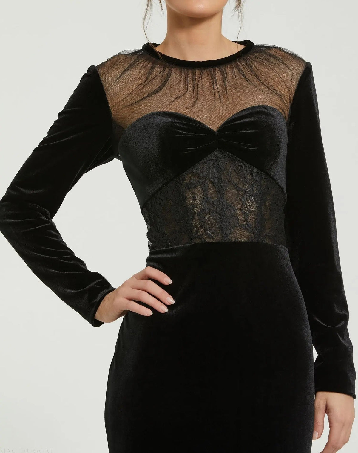 Women's Black Dress Lace Velvet