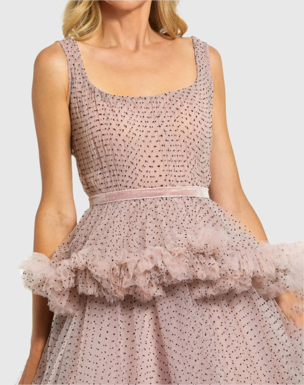 Women's Pink Dress Sleeveless - Pink Ruffle