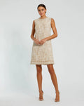 Women's Beige Mini Dress - Beige Sequin