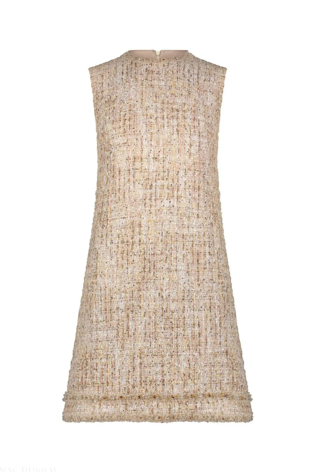 Women's Beige Mini Dress - Beige Sequin