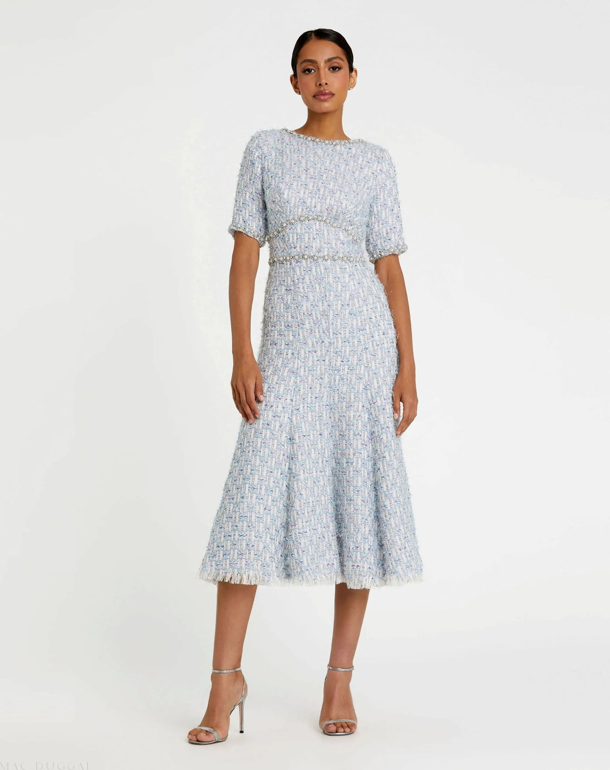 Women's Blue Midi Dress - Blue