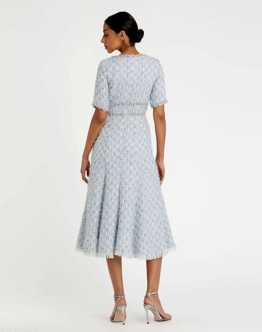 Women's Blue Midi Dress - Blue