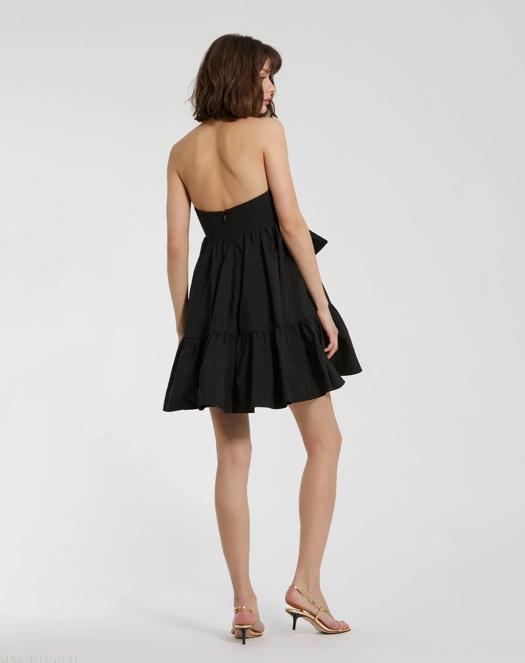Women's Black Mini Dress Strapless - 20937