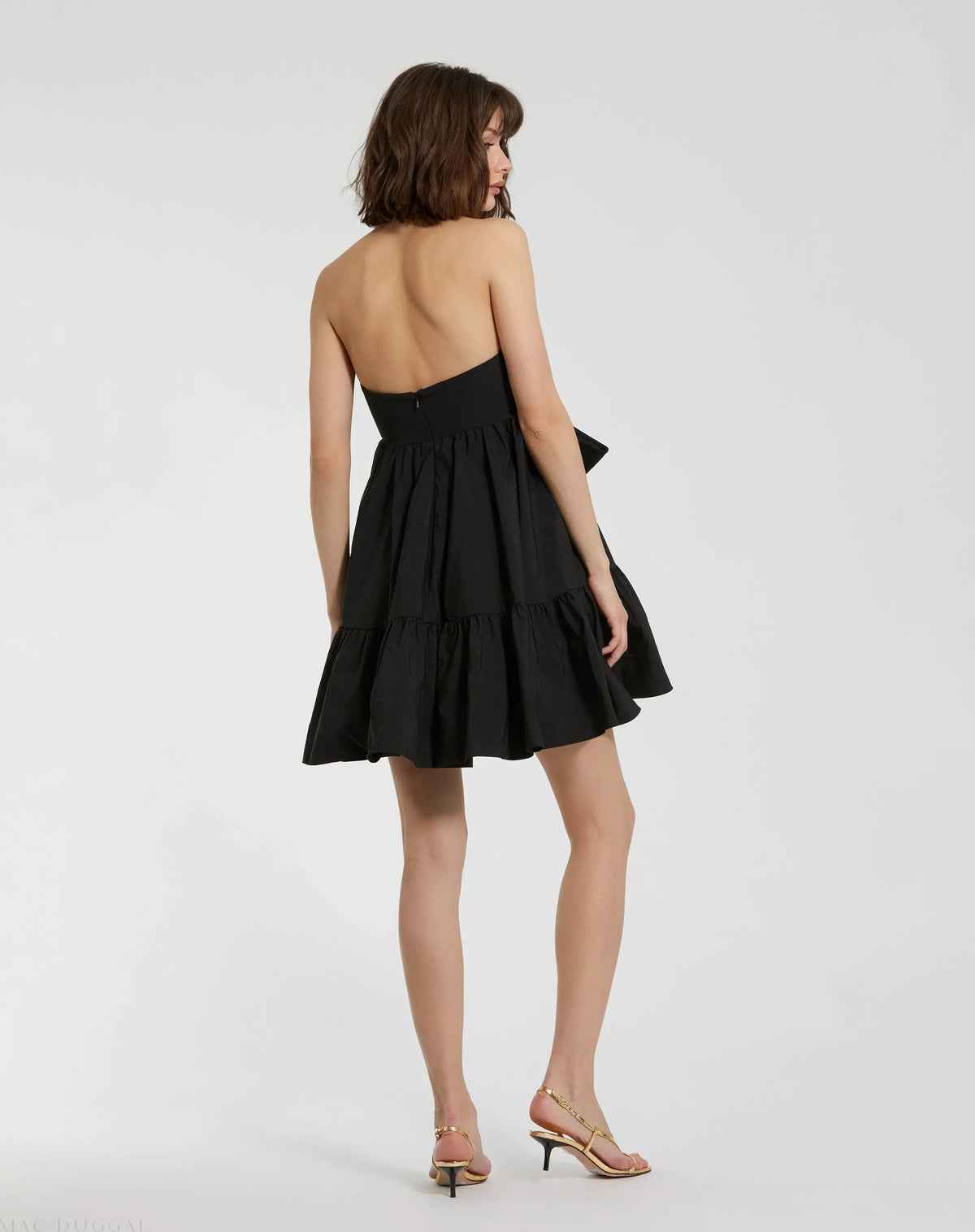 Women's Black Mini Dress Strapless - 20937