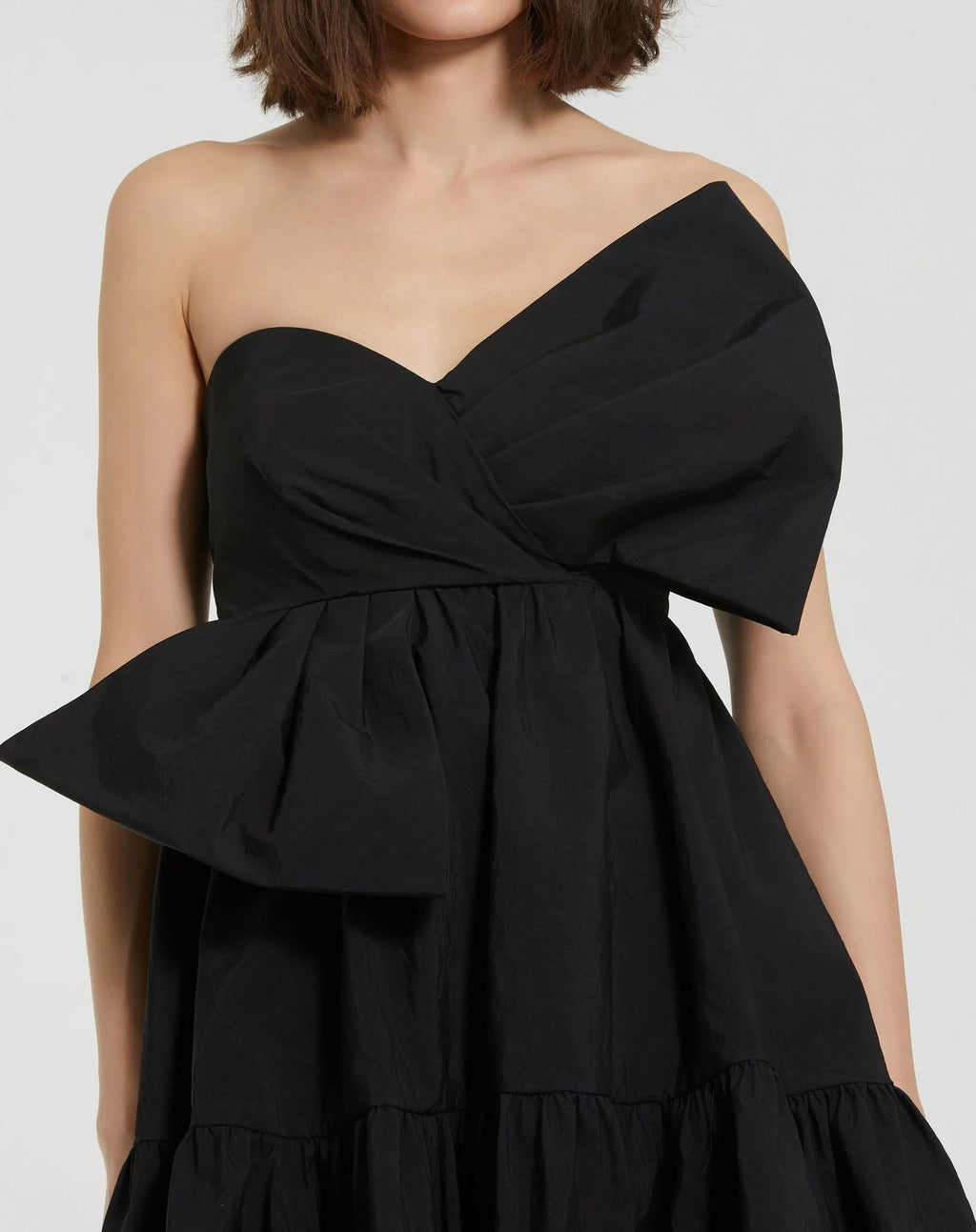 Women's Black Mini Dress Strapless - 20937