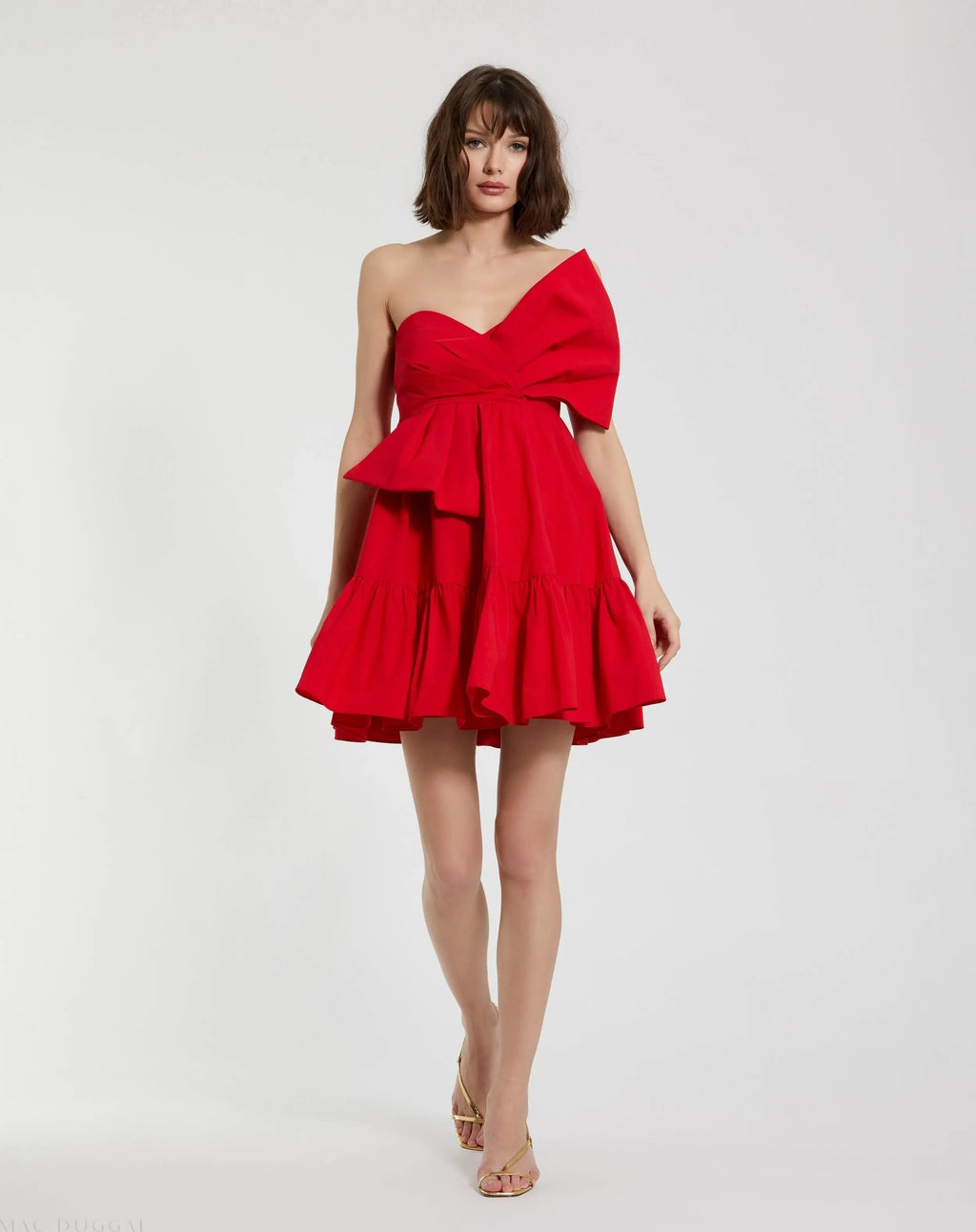 Women's Red Mini Dress Strapless - Red