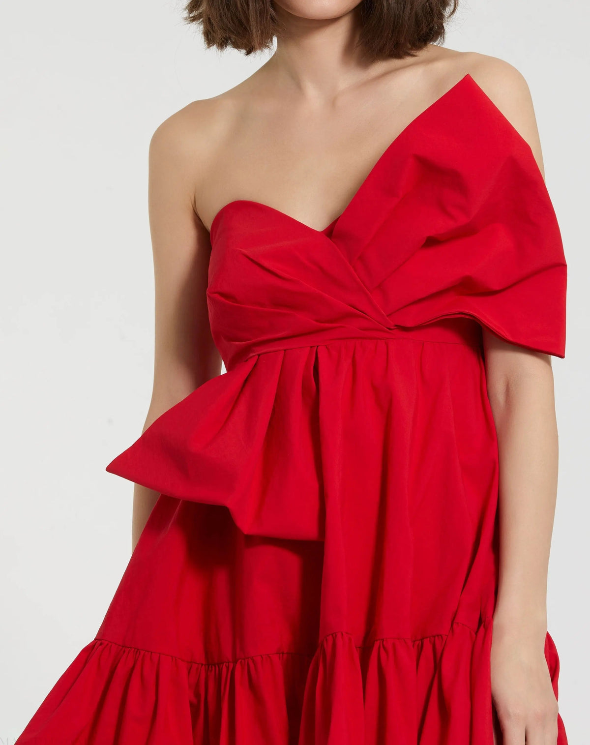 Women's Red Mini Dress Strapless - Red