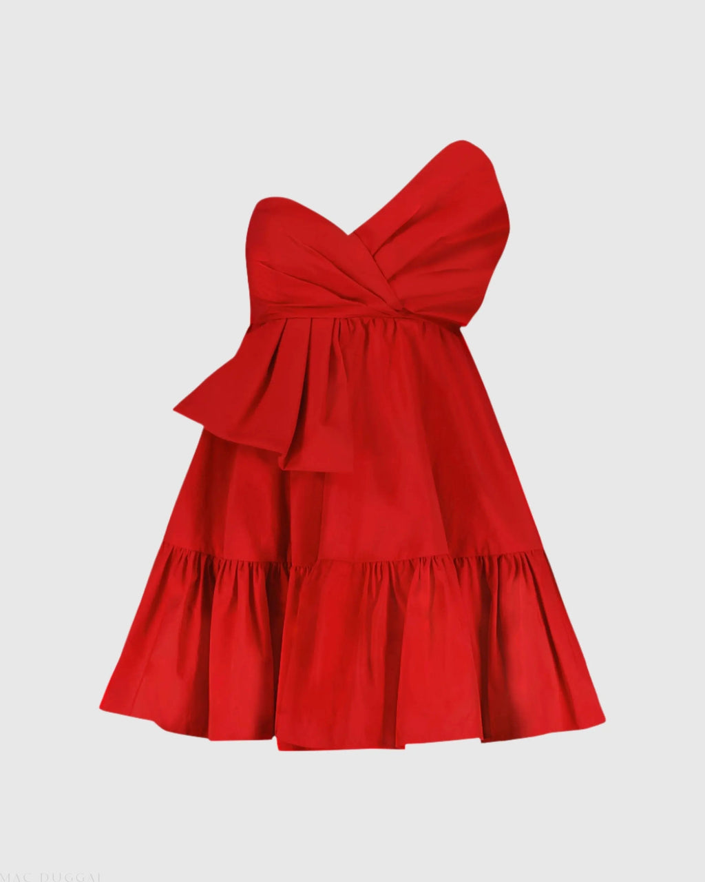 Women's Red Mini Dress Strapless - Red