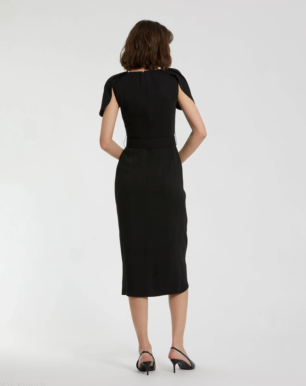 Women's Black Midi Dress - 20953