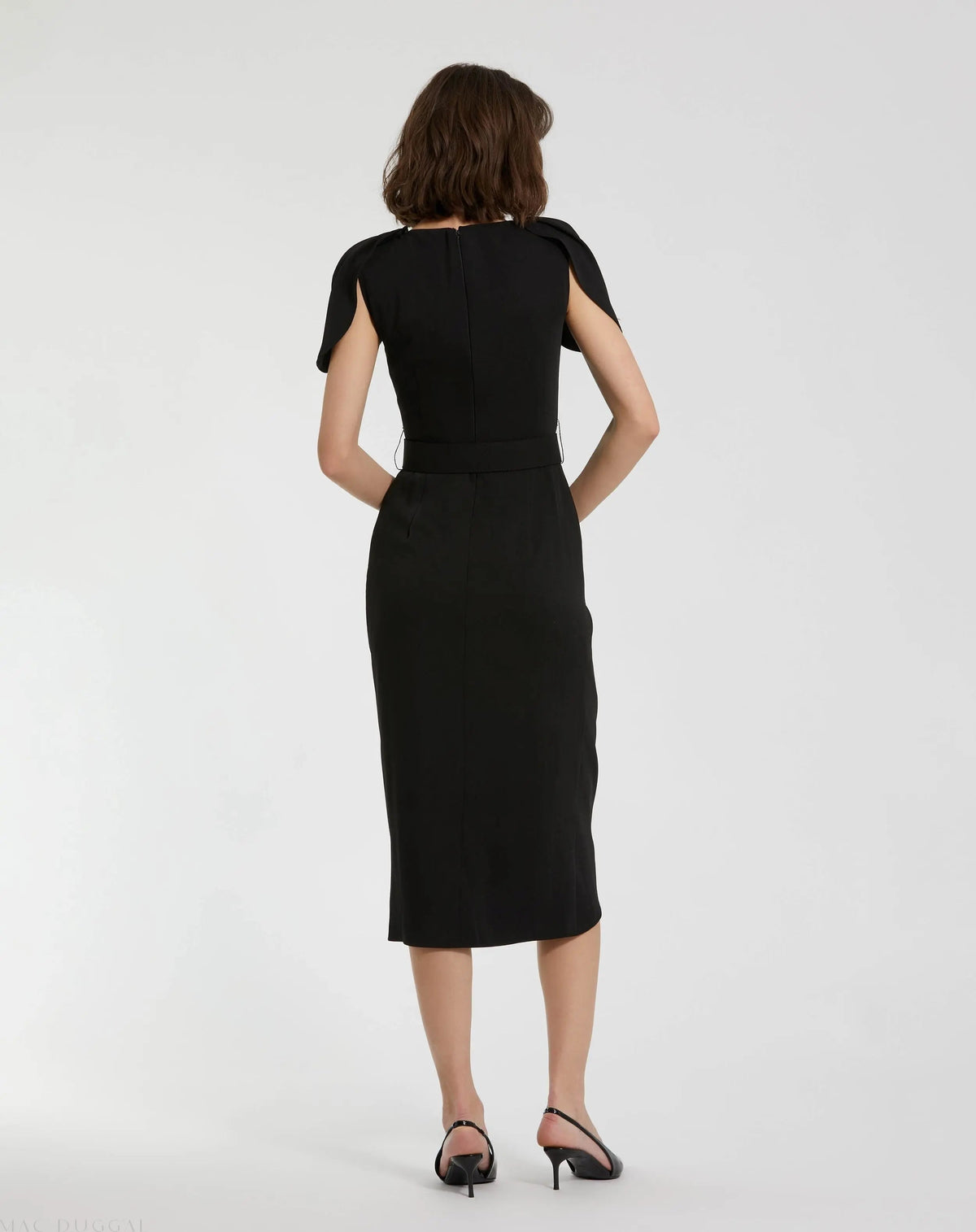 Women's Black Midi Dress - 20953