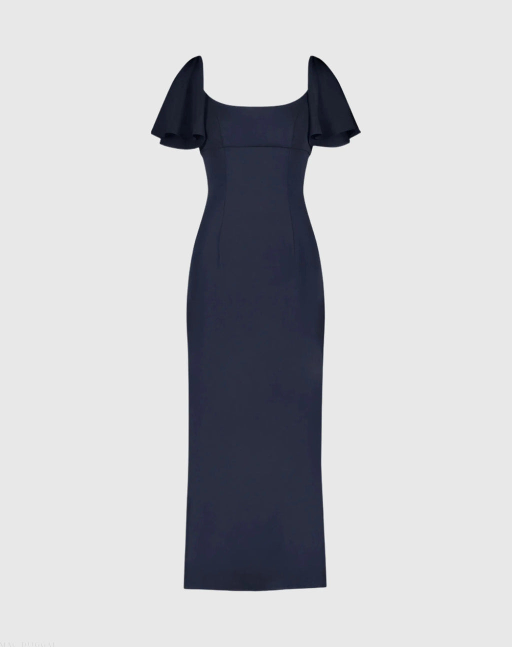 Women's Navy Dress - Black Ruffle