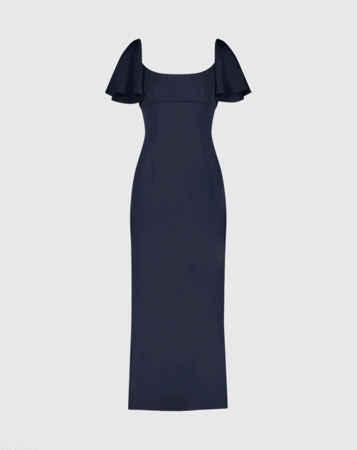 Women's Navy Dress - Black Ruffle