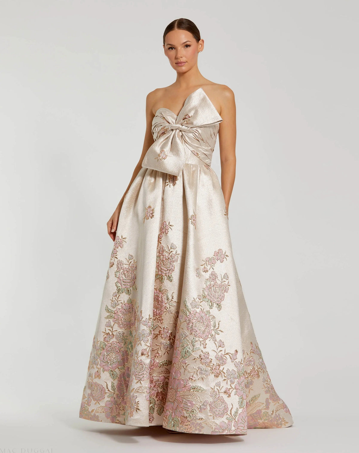 Women's Dress Floral Strapless - Red