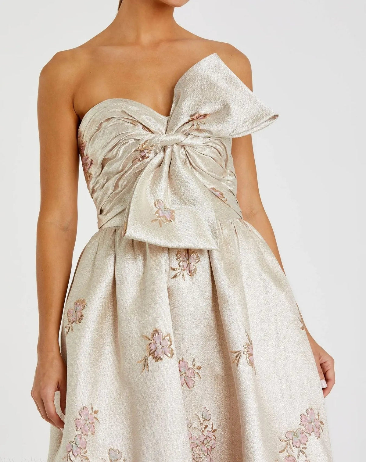 Women's Dress Floral Strapless - Red