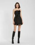 Women's Black Mini Dress Strapless - Black