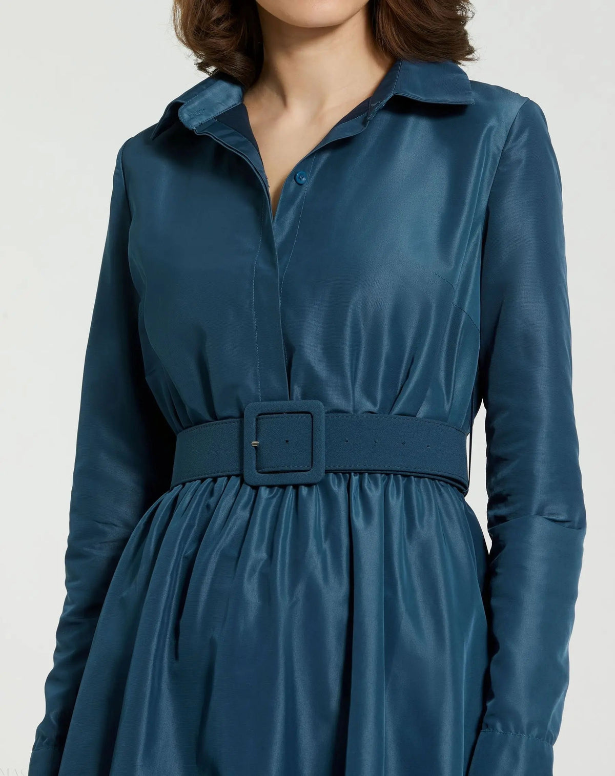 Women's Blue Midi Dress - Blue Ruffle