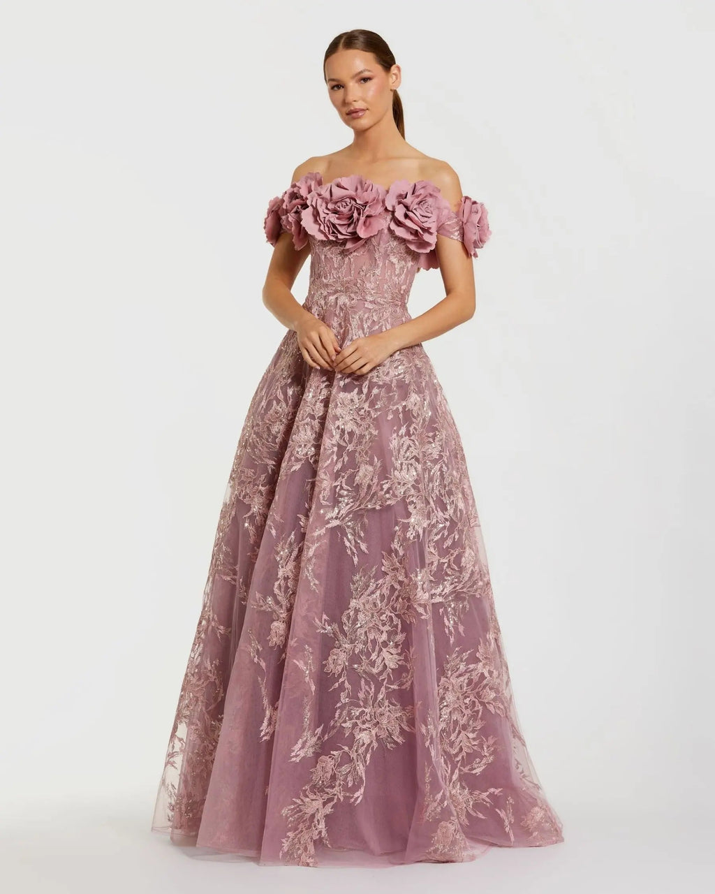 Women's Purple Dress Floral - Black Lace Mesh