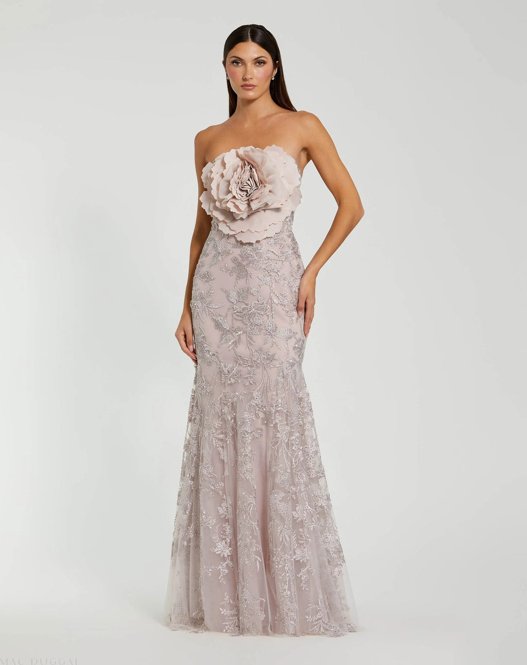 Women's Pink Dress Lace Strapless