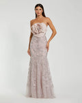 Women's Pink Dress Lace Strapless