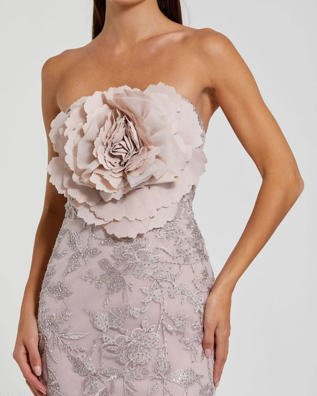 Women's Pink Dress Lace Strapless