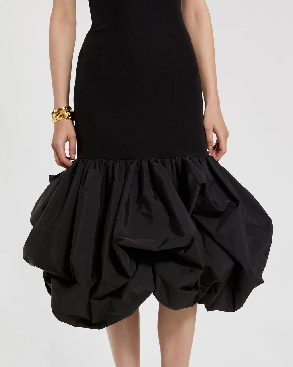 Women's Black Midi Dress Strapless - Black