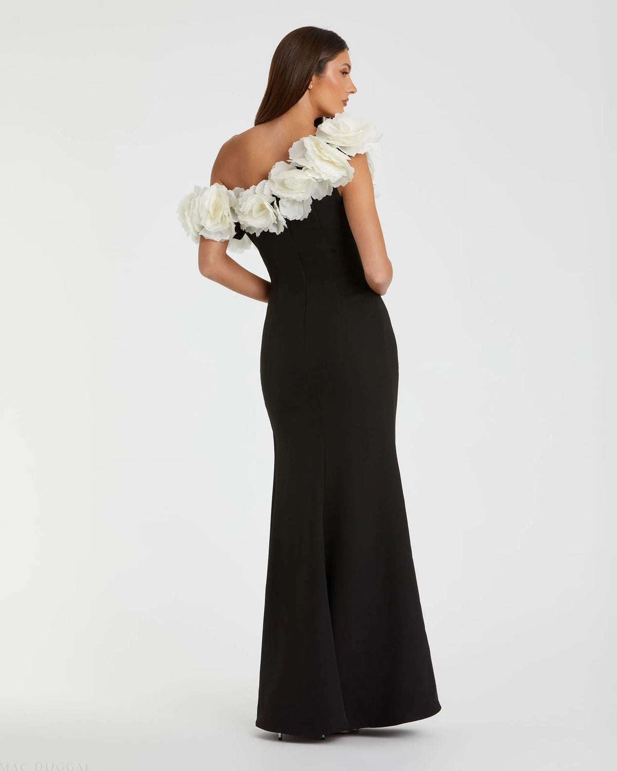 Women's Black Dress - Black One-Shoulder Pleated