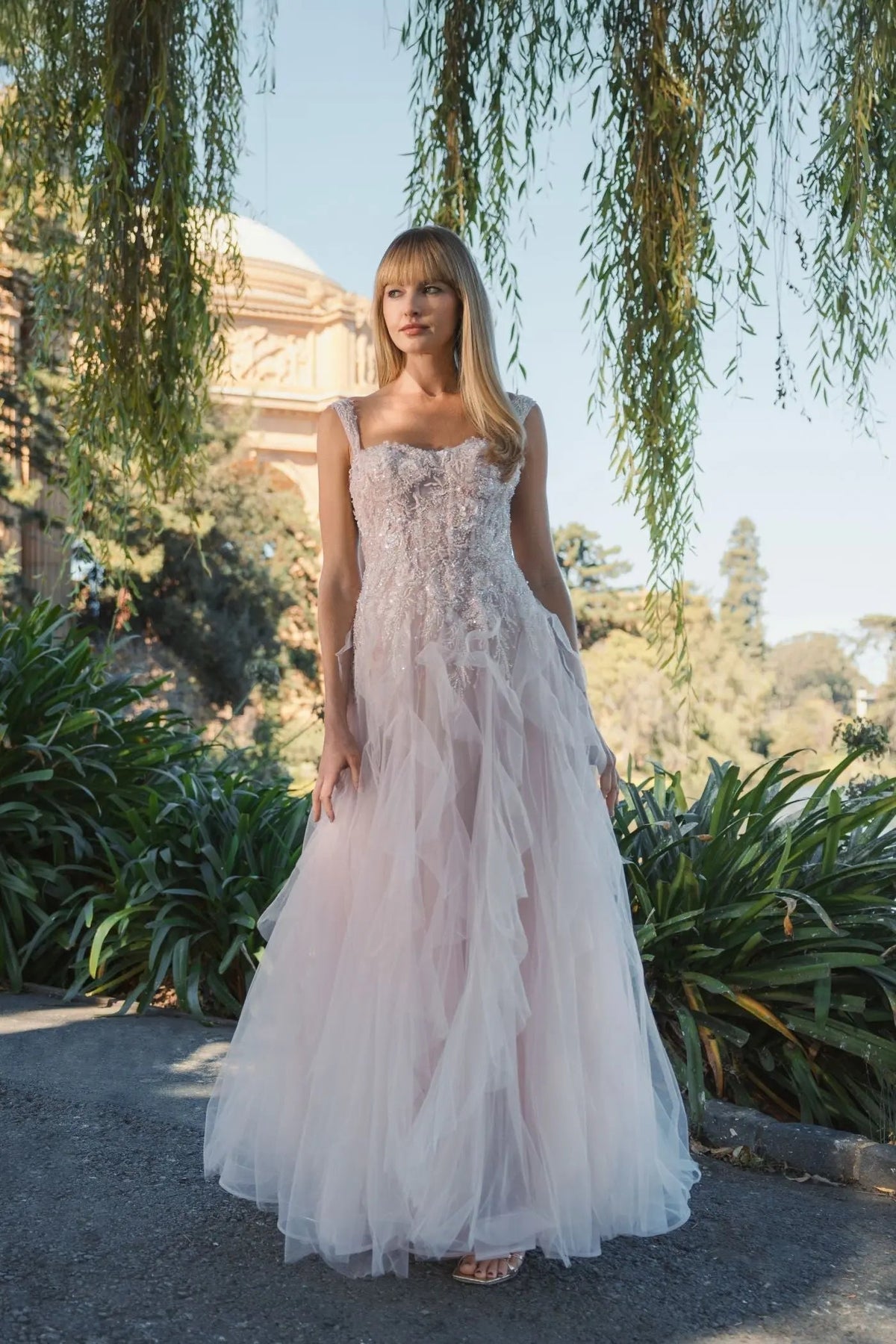 Women's Pink Dress - Pink Lace Ruffle