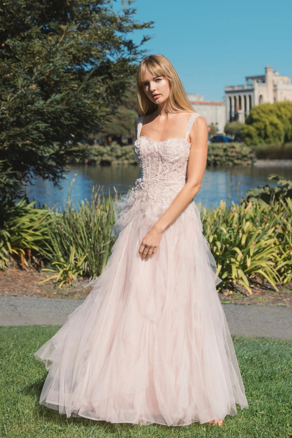 Women's Pink Dress - Pink Lace Ruffle