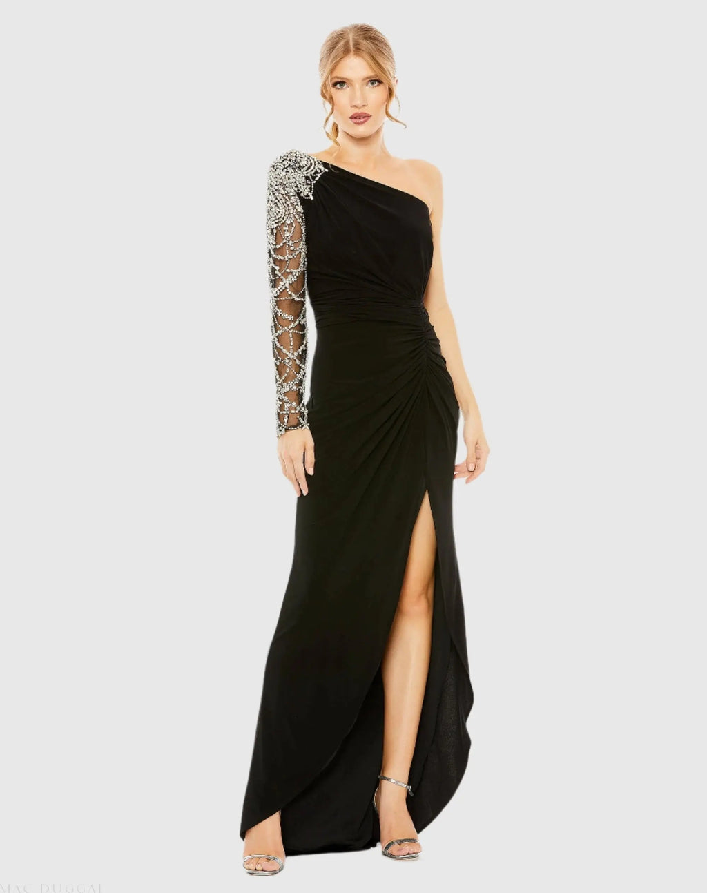 Women's Black Dress One Shoulder - Black Ruched One-Shoulder