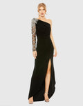 Women's Black Dress One Shoulder - Black Ruched One-Shoulder