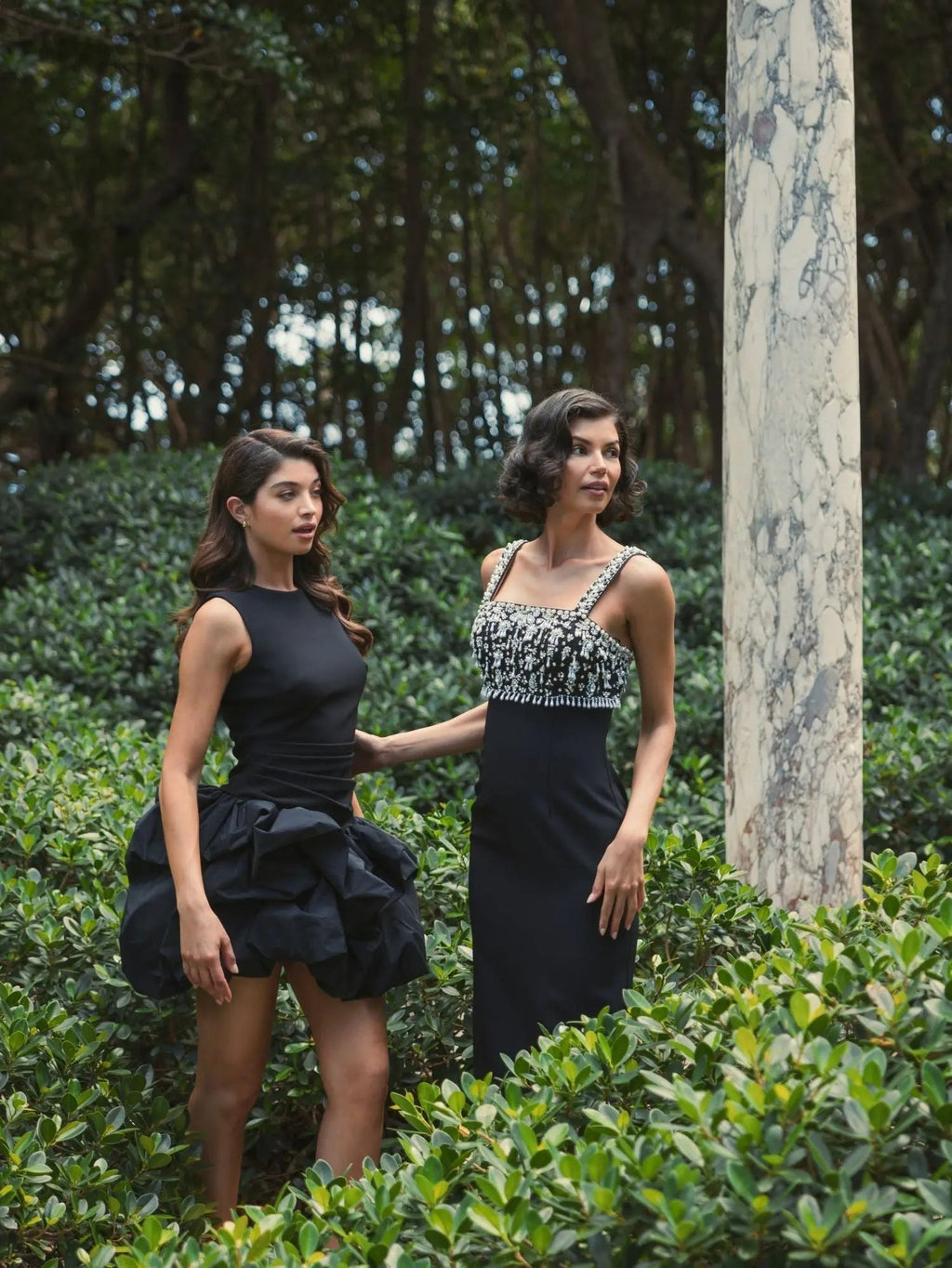 Women's Black Midi Dress - Black