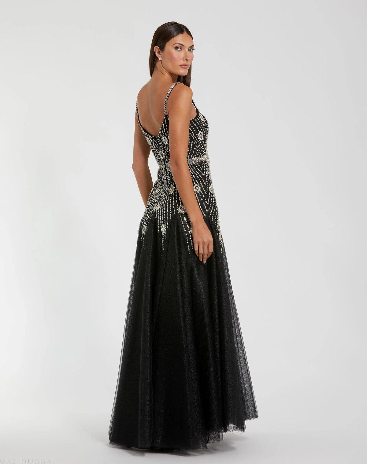 Women's Black Dress - Black Silver