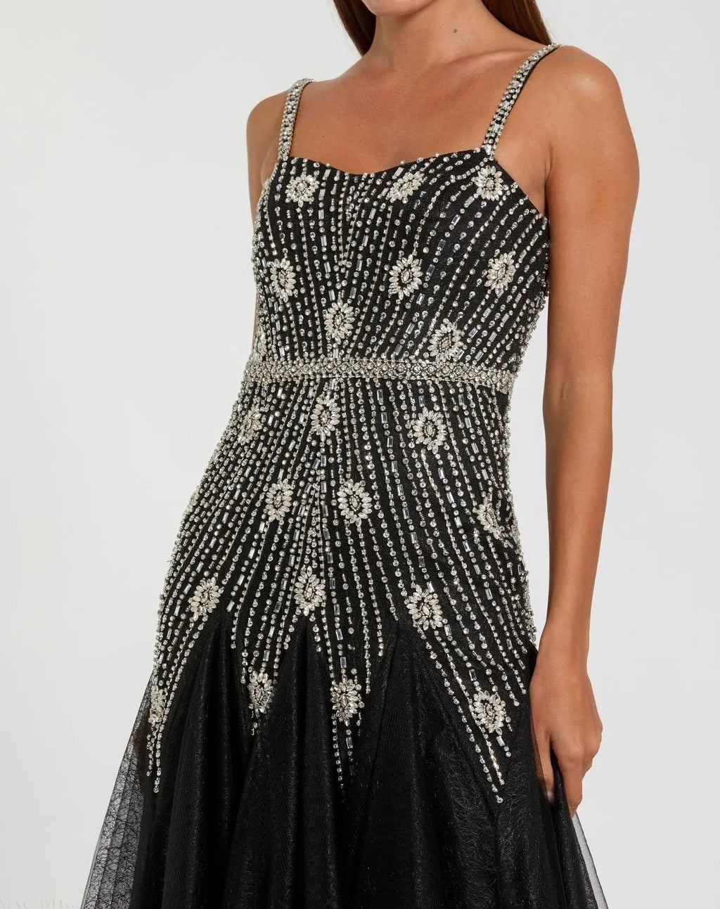 Women's Black Dress - Black Silver