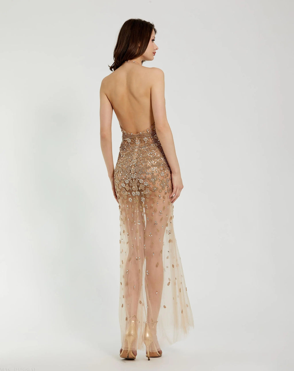 Women's Beige Dress Halter