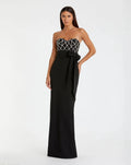 Women's Black Dress Strapless - 2294