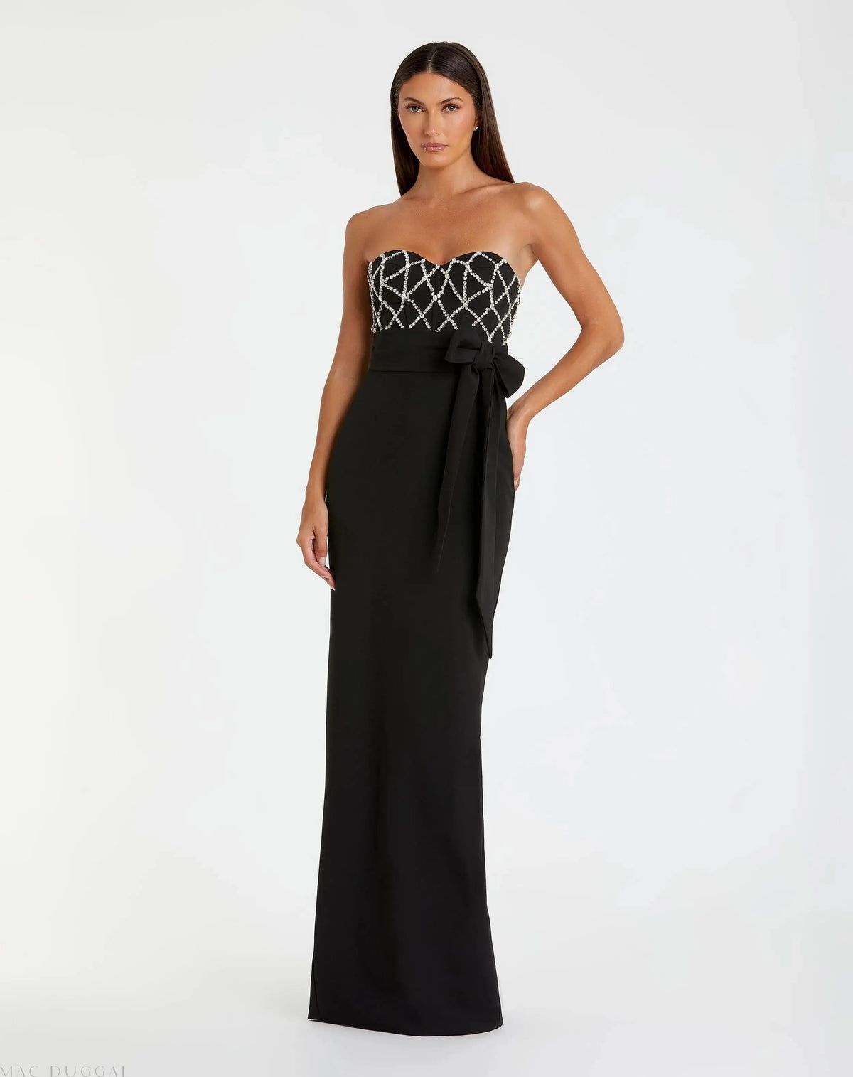 Women's Black Dress Strapless - 2294