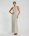 Women's Dress Halter - Sequin Cutout
