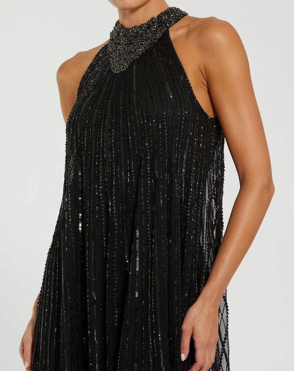 Women's Black Dress Halter Sleeveless