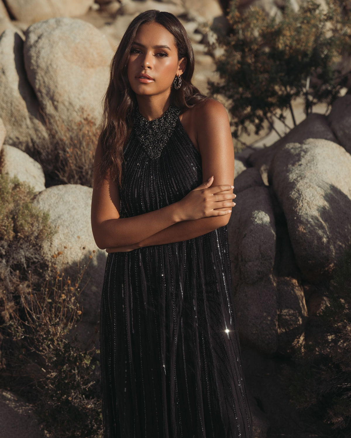 Women's Black Dress Halter Sleeveless