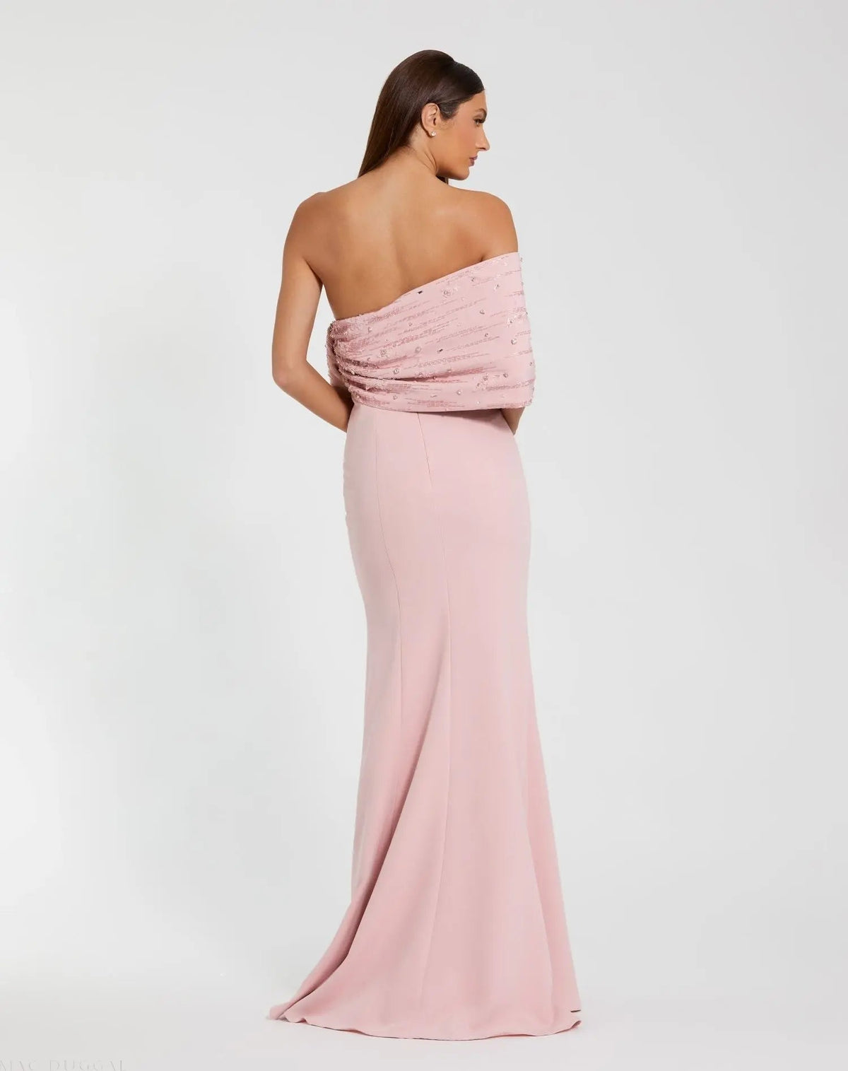 Women's Pink Dress Satin - Black Sequin Strapless