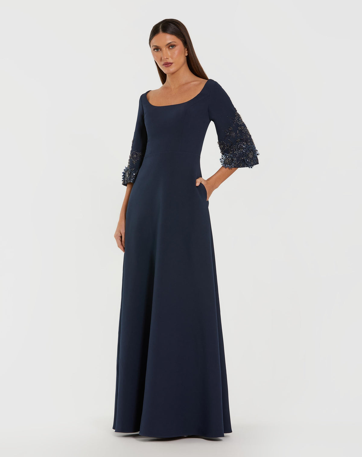 Women's Navy Dress Floral - Navy