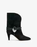 Western Strapped Leather Heeled Boots
