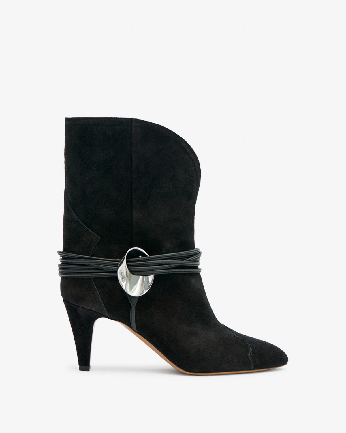 Western Strapped Leather Heeled Boots