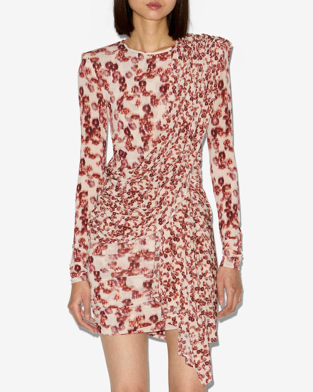 Floral Draped Mini Dress