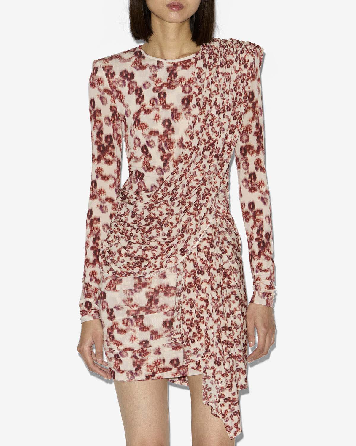 Floral Draped Mini Dress