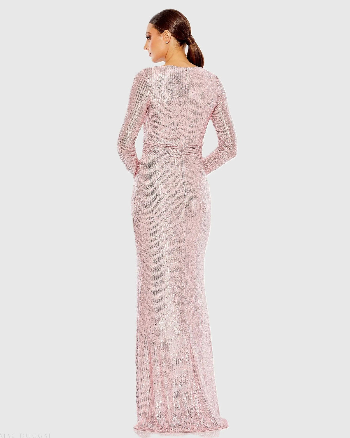 Women's Pink Dress Sequin - Pink Ruched Pleated