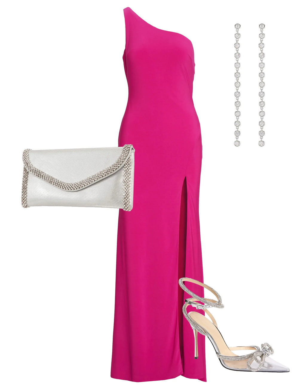 Women's Pink Dress One Shoulder - 26512