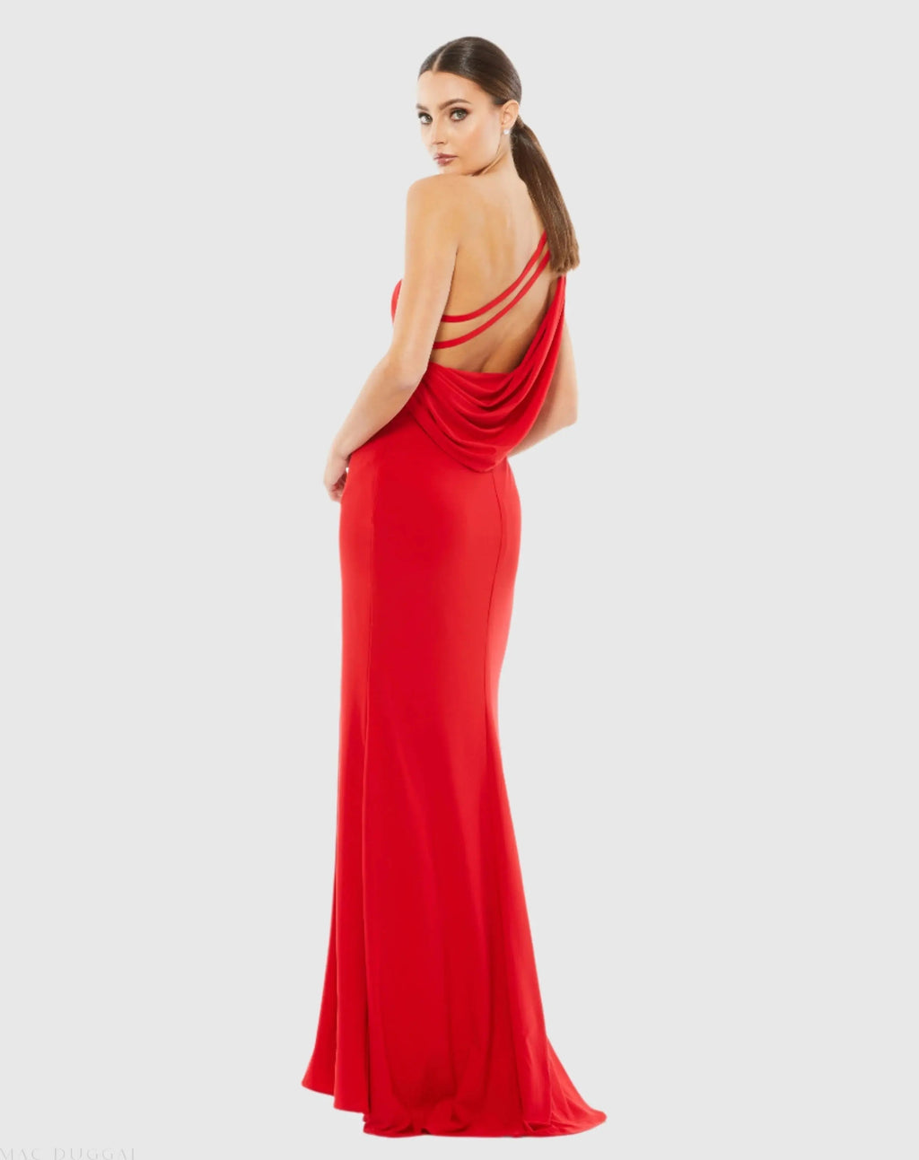 Women's Red Dress One Shoulder - Red One-Shoulder Backless