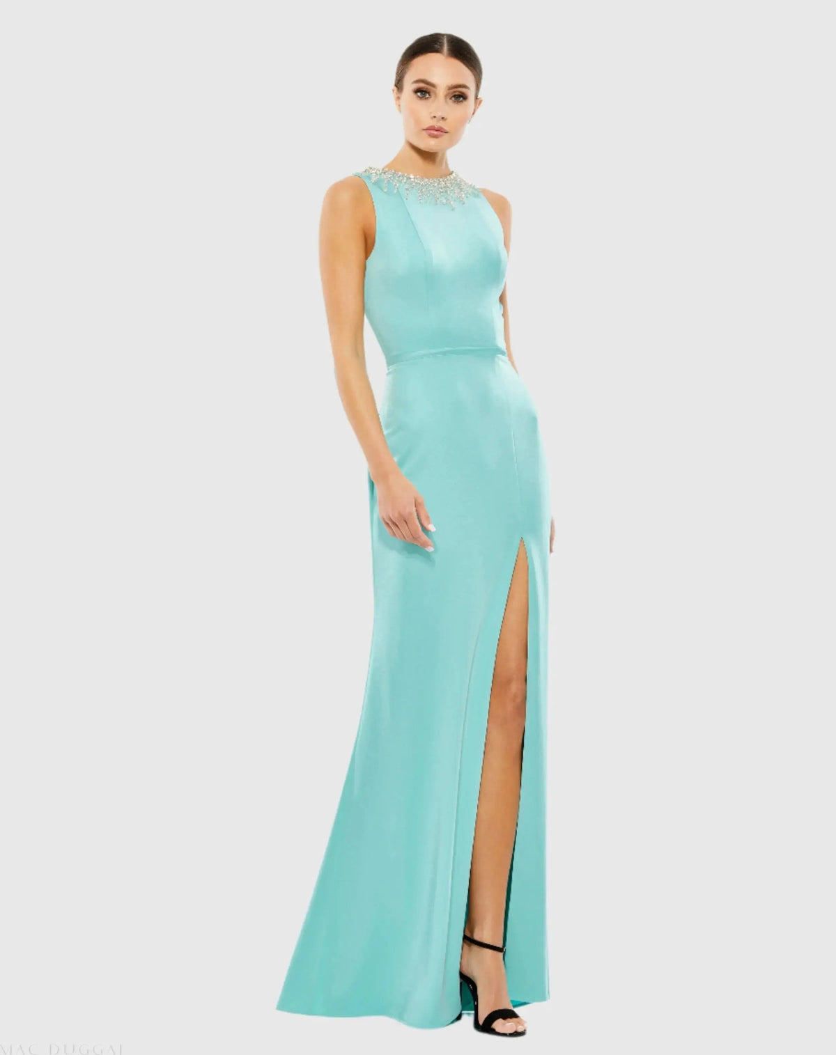 Women's Blue Dress Sleeveless - 26516 Aqua