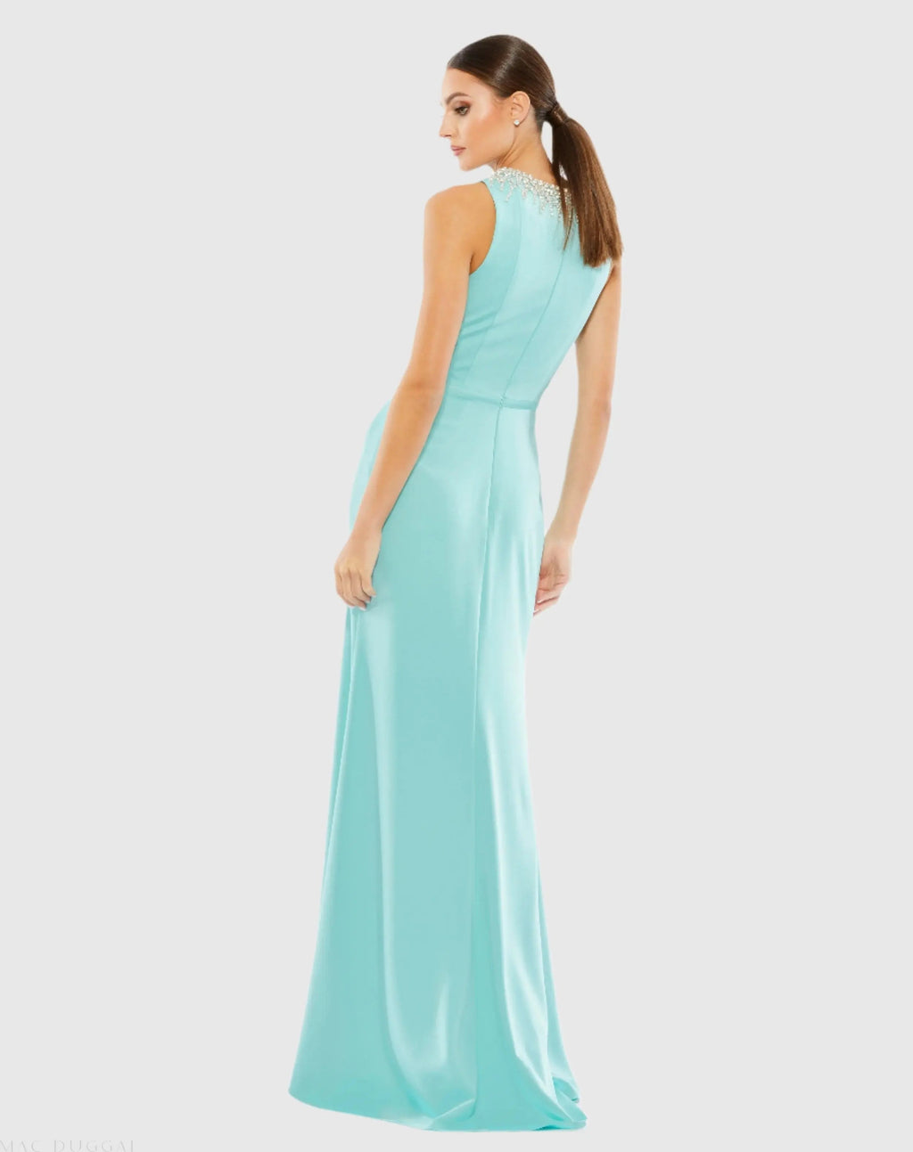 Women's Blue Dress Sleeveless - 26516 Aqua